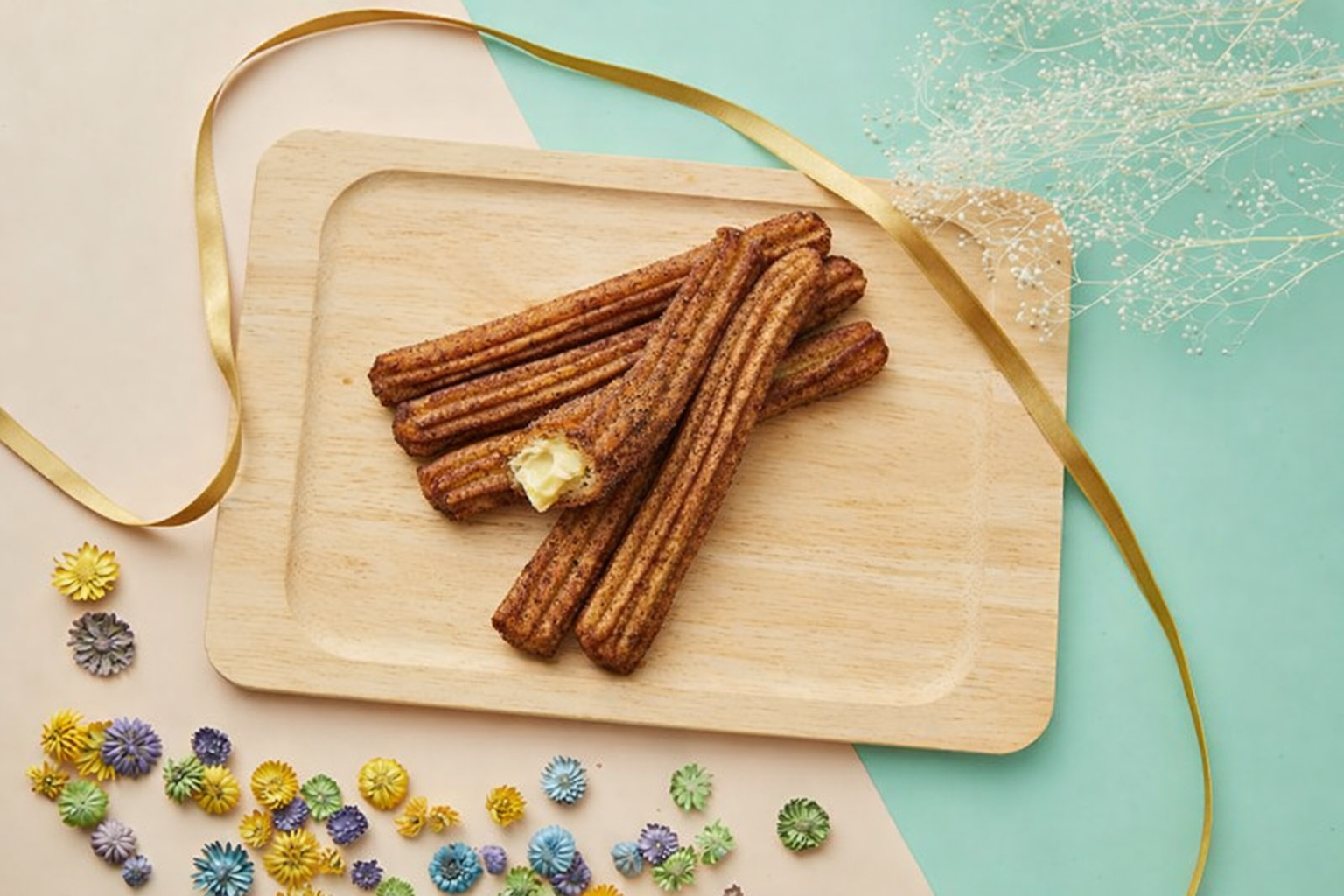 Pastel cafe interior