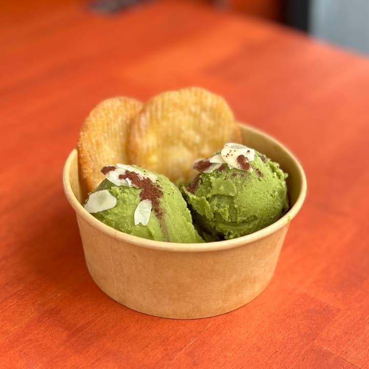 Vegan Ice Cream (Matcha) | Vegan Churros ~G'DAY~, vegan churros shop in Asakusa, Tokyo